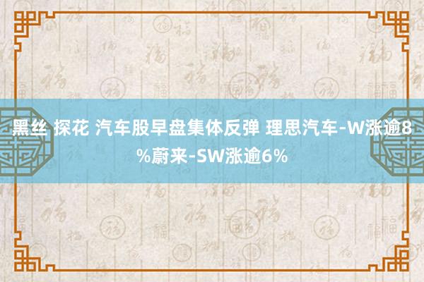 黑丝 探花 汽车股早盘集体反弹 理思汽车-W涨逾8%蔚来-SW涨逾6%