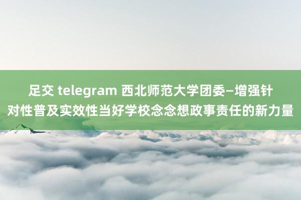 足交 telegram 西北师范大学团委—增强针对性普及实效性当好学校念念想政事责任的新力量